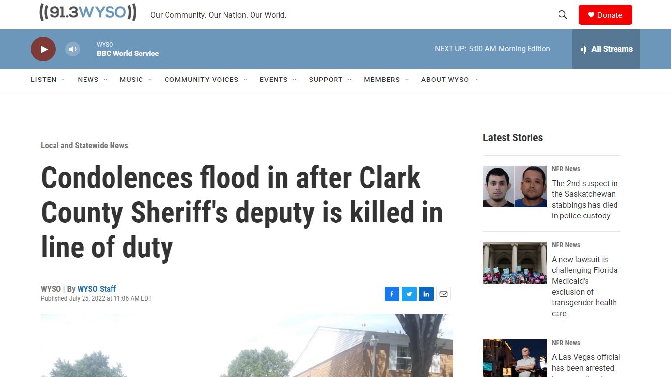 Condolences flood in after Clark County Sheriff's deputy is killed in ...